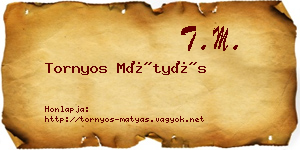 Tornyos Mátyás névjegykártya