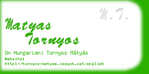 matyas tornyos business card